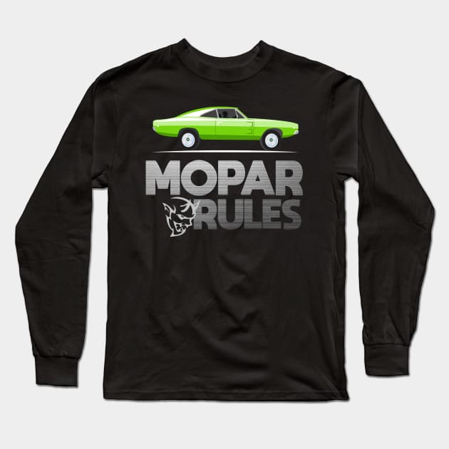 Mopar Rules Long Sleeve T-Shirt by MoparArtist 